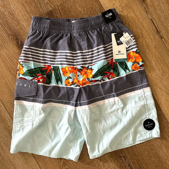NWT Rip Curl Boys Board Shorts Swim Trunks Sz 10 And 12 - Picture 1 of 4